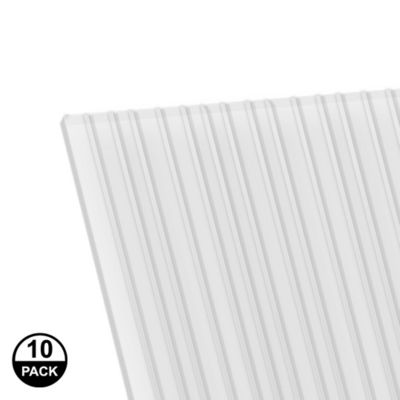 Coroplast 48 in. x 96 in. x 0.157 in. Clear Corrugated Twinwall Plastic Sheet, 10-Pack