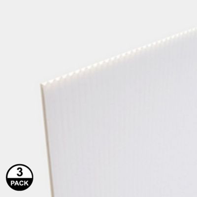 Coroplast 48 in. x 96 in. x 0.393 in. White Corrugated Twinwall Plastic Sheet (3 pack),