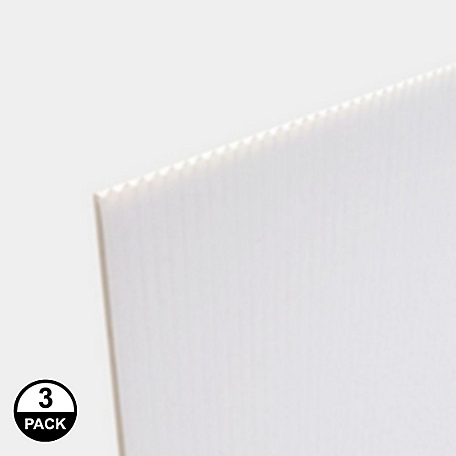 Coroplast 48 in. x 96 in. x 0.393 in. White Corrugated Twinwall Plastic Sheet (3 pack),