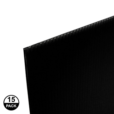 Coroplast 24 in. x 36 in. x 0.157 in. Black Corrugated Twinwall Plastic Sheet (15 pack)