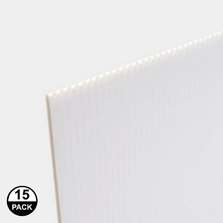 Coroplast 24 in. x 36 in. x 0.157 in. White Corrugated Twinwall Plastic Sheet (15 pack)