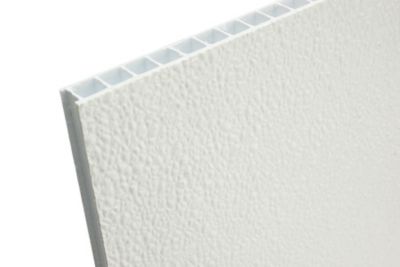Polymershapes 48 in. x 96 in. x 0.350 in. White Corrugated FRP Wall Panel,