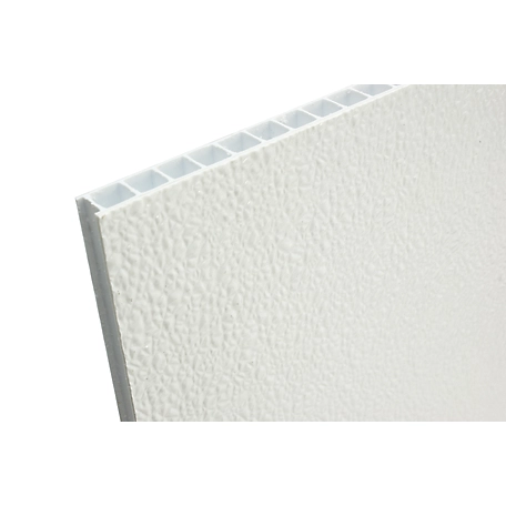 Polymershapes 48 in. x 96 in. x 0.350 in. White Corrugated FRP Wall Panel,