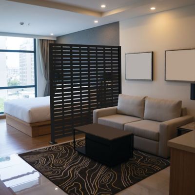 Image showing  3 ft. x 6 ft. Decorative Screen Panel Matte Black Decorative Screen Frame Kit