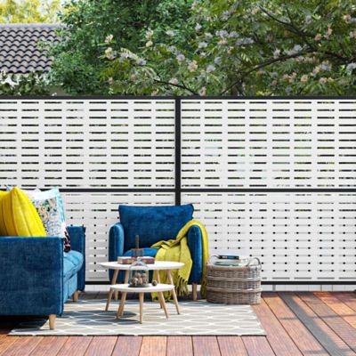 Image showing  3 ft. x 6 ft. Decorative Screen Panel Matte Black Line Post Extension Kit