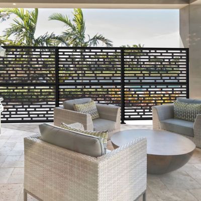 Image showing  3 ft. x 6 ft. Decorative Screen Panel Matte Black Line Post Extension Kit