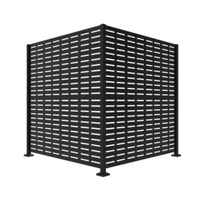 Image showing  3 ft. x 6 ft. Decorative Screen Panel Matte Black Corner Post Extension Kit