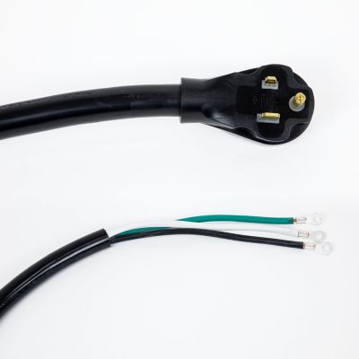 Image showing  50A 9 ft. Power Cord with NEMA 6-50P Plug Open End with Eyelet, 6-2 Gauge, Ul Listed, Black