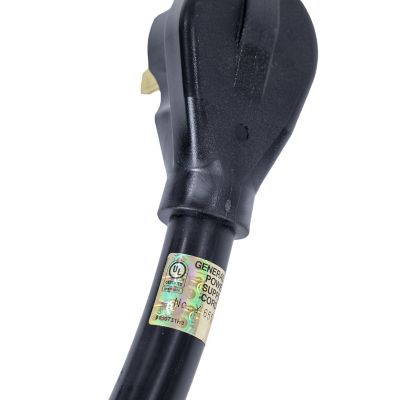 Image showing  50A 9 ft. Power Cord with NEMA 6-50P Plug Open End with Eyelet, 6-2 Gauge, Ul Listed, Black