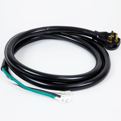 Image showing  50A 25 ft. Power Cord with NEMA 6-50P Plug Open End with Eyelet, 6-2 Gauge, Ul Listed, Black