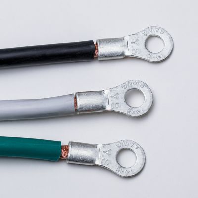 Image showing  50A 25 ft. Power Cord with NEMA 6-50P Plug Open End with Eyelet, 6-2 Gauge, Ul Listed, Black