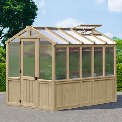 Image showing  6.7 ft. L x 9.7 ft. W Natural Cedar Meridian Greenhouse