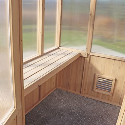 Image showing  6.7 ft. L x 6 ft. W Natural Cedar Meridian Greenhouse