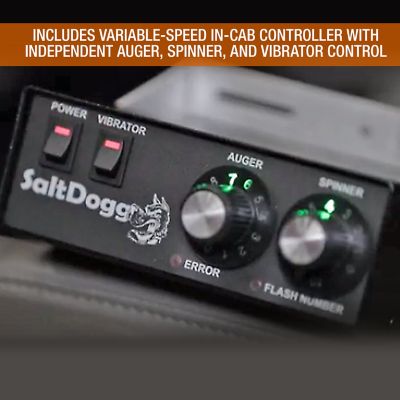 Image showing  SaltDogg 2.5 Cubic Yard Pro Series Electric Poly Hopper Spreader with Auger