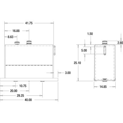 Image showing 7 th Buyers Products 50 gal. Upright-Mount Diamond Tread Aluminum Hydraulic Reservoir