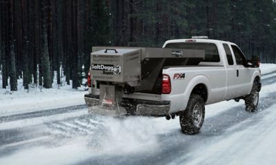 Image showing  2 cu. yd. Gas Stainless Steel Hopper Spreader with Pintle Chain Conveyor