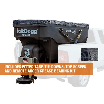 Image showing 6 th Buyers Products SaltDogg 2 Cubic Yard Pro Series Electric Poly Hopper Spreader with Conveyor Chain