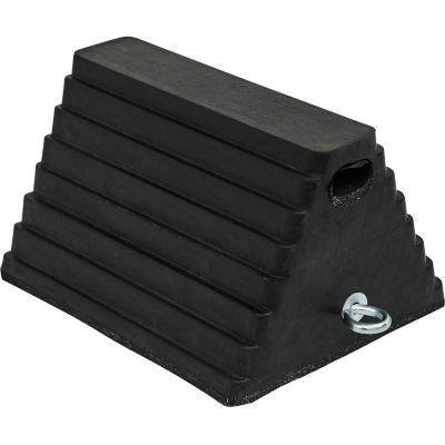 Buyers Products 11.15 in. x 8.35 in. x 6 in. Heavy-Duty Rubber Wheel Chock with Chain Eye