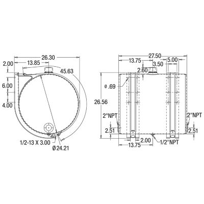 Image showing  50 gal. Side-Mount Aluminum Hydraulic Reservoir