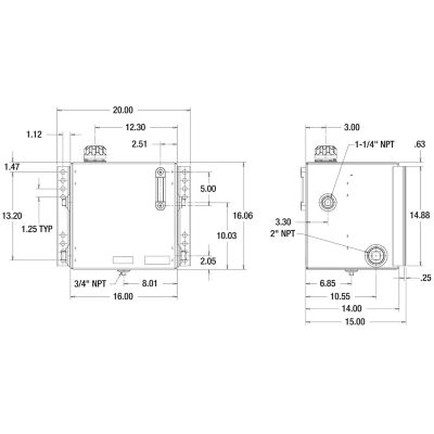 Image showing 7 th Buyers Products 15 gal. Side-Mount Steel Hydraulic Reservoir, Black