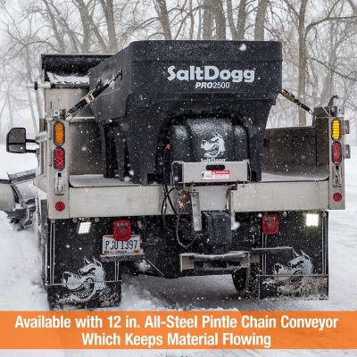 Image showing  SaltDogg 2.5 Cubic Yard Pro Series Electric Poly Hopper Spreader with Conveyor Chain