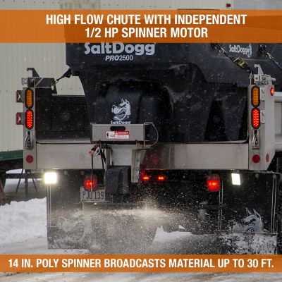 Image showing  SaltDogg 2.5 Cubic Yard Pro Series Electric Poly Hopper Spreader with Conveyor Chain