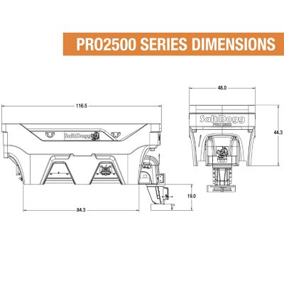 Image showing 6 th Buyers Products SaltDogg 2.5 Cubic Yard Pro Series Electric Poly Hopper Spreader with Conveyor Chain