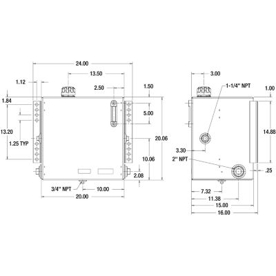 Image showing 6 th Buyers Products 25 gal. Side-Mount Steel Hydraulic Reservoir, Black