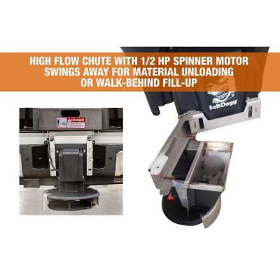 Image showing 4 th Buyers Products SaltDogg 1.5 Cubic Yard Pro Series Electric Poly Hopper Spreader with Conveyor Chain