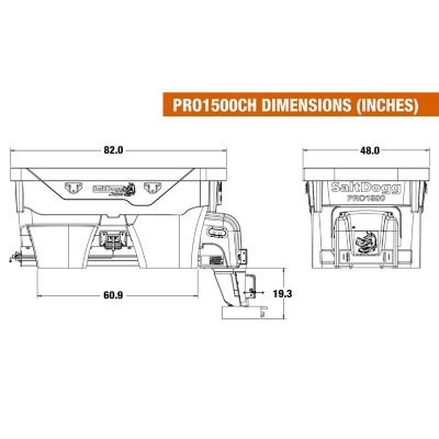Image showing 6 th Buyers Products SaltDogg 1.5 Cubic Yard Pro Series Electric Poly Hopper Spreader with Conveyor Chain