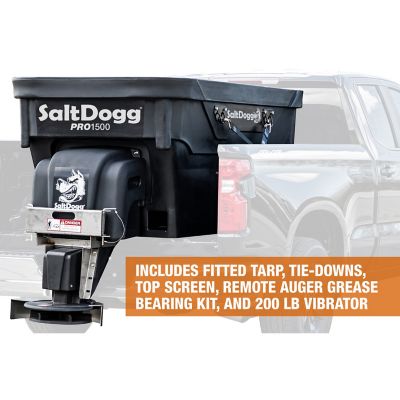 Image showing 7 th Buyers Products SaltDogg 1.5 Cubic Yard Pro Series Electric Poly Hopper Spreader with Conveyor Chain