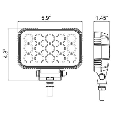 Image showing 6 th Buyers Products 207m, 9000 Lm Ultra Bright Rectangular LED Clear Flood Light, 15 in.