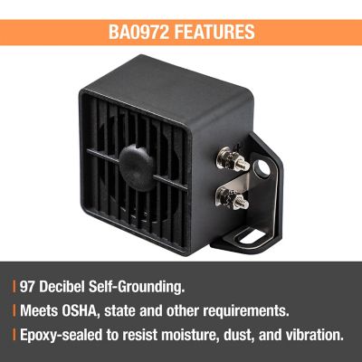 Image showing  97 DB Self-Grounding Back Up Alarm, BA0972