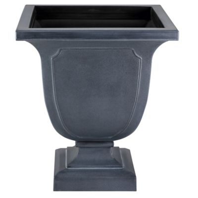 Image showing  61 lb. Plastic Square Planter, 18 in., Black