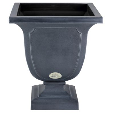 Image showing  61 lb. Plastic Square Planter, 18 in., Black