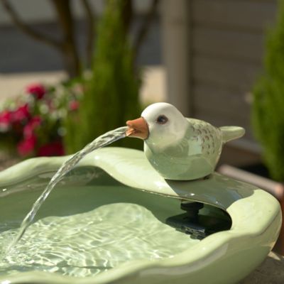 Image showing  7.09 in. Outdoor Ceramic Bird Solar Fountain, 21393R01