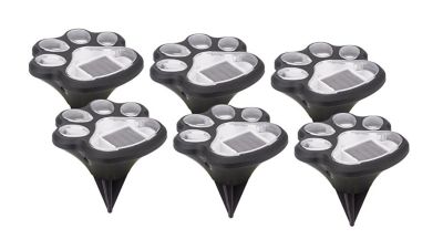 Smart Solar 3.89 in. Solar-Powered LED Paw Print Accent Lights, 6-Pack