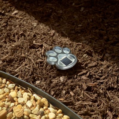 Image showing  3.89 in. Solar-Powered LED Paw Print Accent Lights, 6-Pack