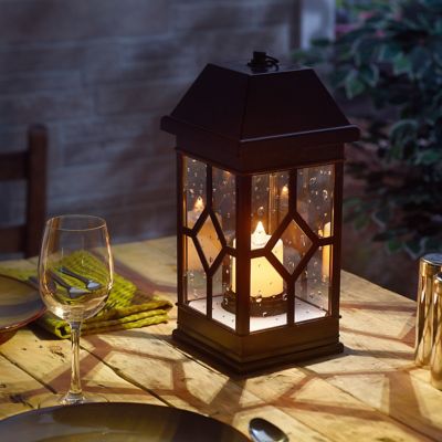 Image showing  San Felipe II 15 in. Solar Lantern - Bronze