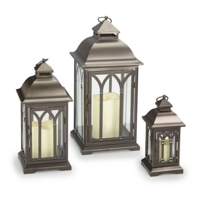 Image showing  Lombard Metal Lantern Set - Bronze