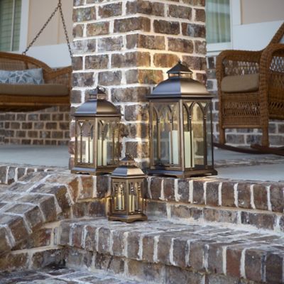 Image showing  Lombard Metal Lantern Set - Bronze