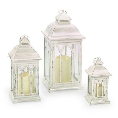 Image showing  Lombard Metal Lantern Set - White