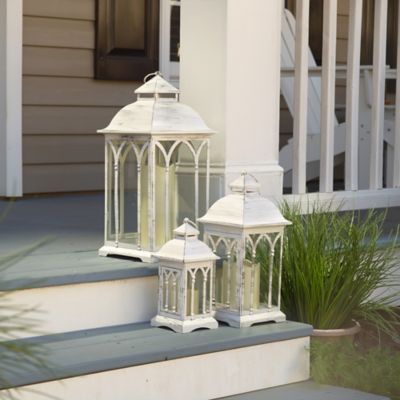 Image showing  Lombard Metal Lantern Set - White