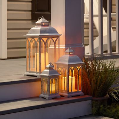 Image showing  Lombard Metal Lantern Set - White