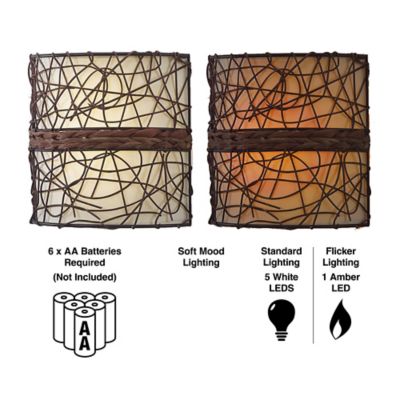 Image showing  Catalina Barrel Sconce - White & Amber Flicker - Earth Collection