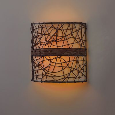 Image showing 5 th It's Exciting Lighting Catalina Barrel Sconce - White & Amber Flicker - Earth Collection