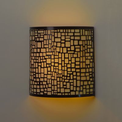 Image showing  London Barrel Sconce - White & Amber Flicker - Metal Work Collection