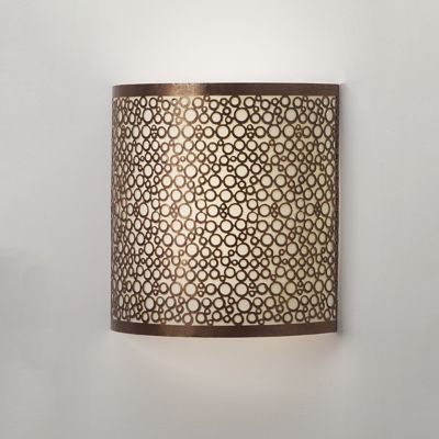 Image showing  Olita Barrel Sconce - White & Amber Flicker - Metal Work Collection