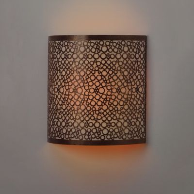 Image showing  Olita Barrel Sconce - White & Amber Flicker - Metal Work Collection