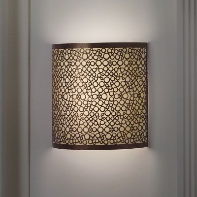 Image showing  Olita Barrel Sconce - White & Amber Flicker - Metal Work Collection